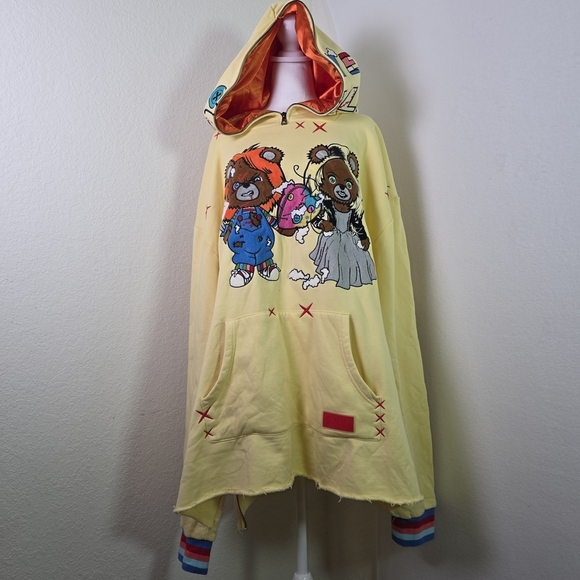 Freshjive Love Kills Hoodie 4XB Big &Tall Graphic Bears Chucky Bride Horror Rare